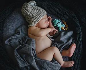 Newborn baby sleeping peacefully