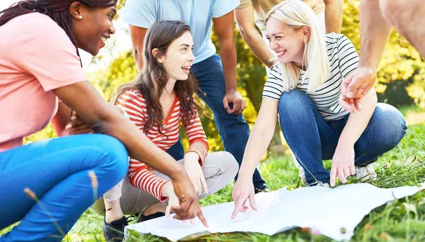 group of people enjoying outdoor exercise