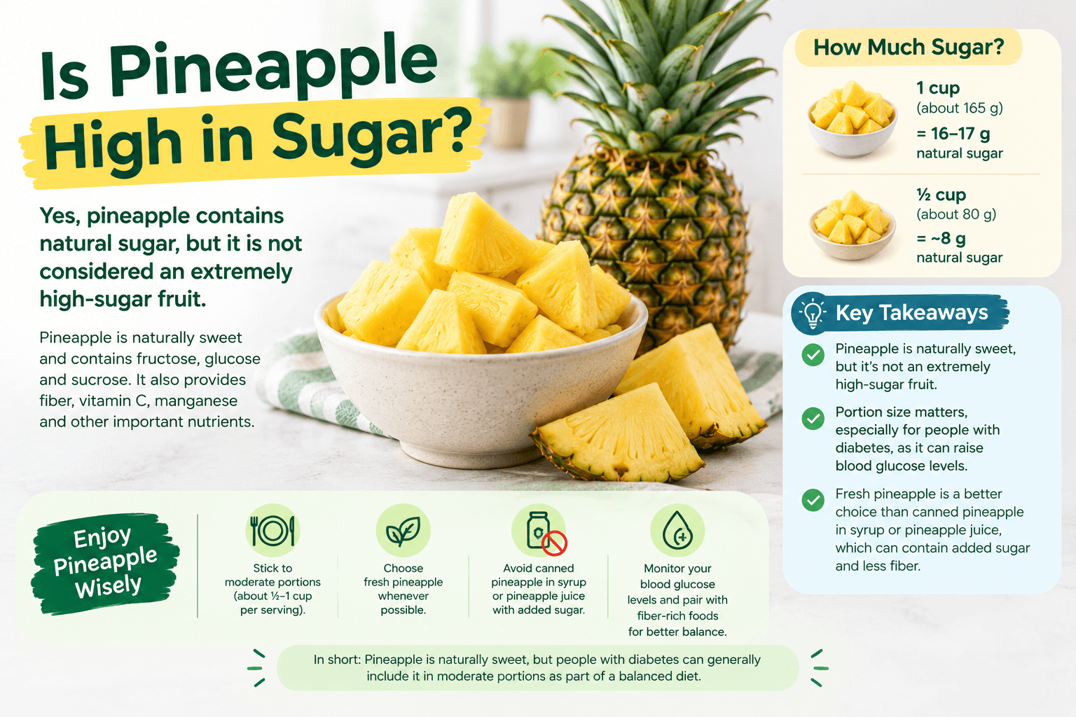 is pineapple high in sugar