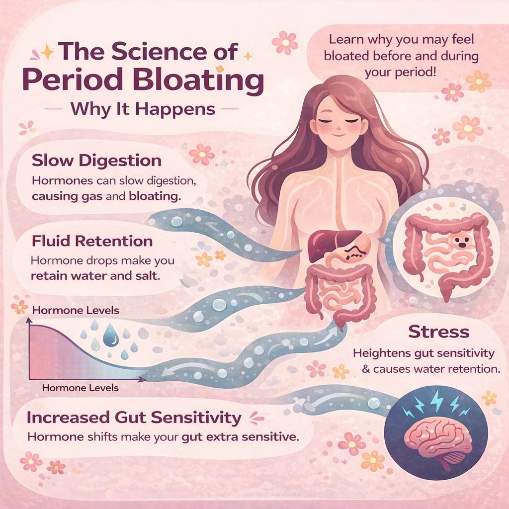 Period bloating causes: hormones and digestion