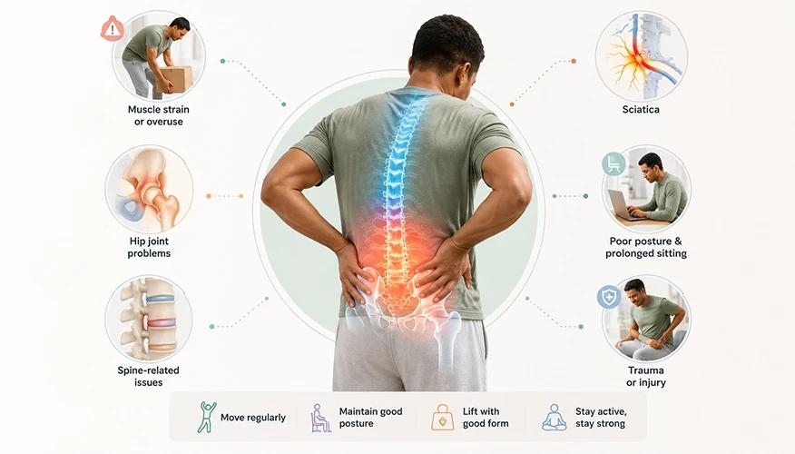 causes of lower back and hip pain