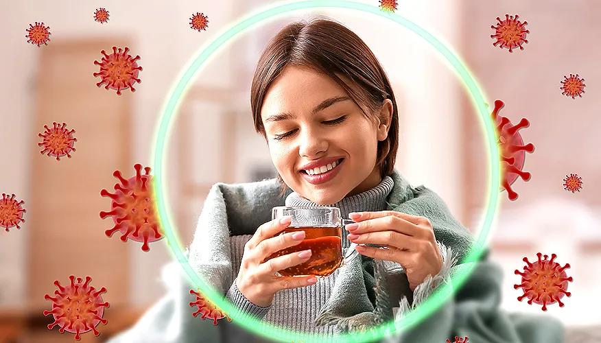 How does drinking tea help support the immune system?