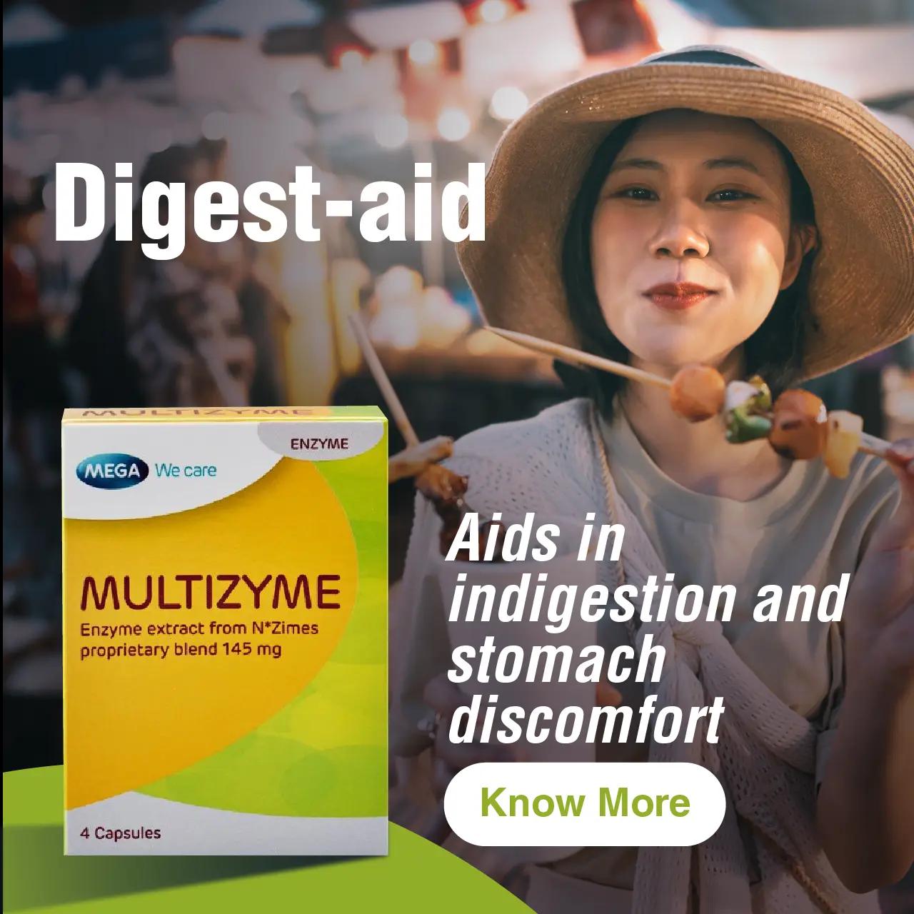 Multizyme capsules for indigestion and stomach discomfort