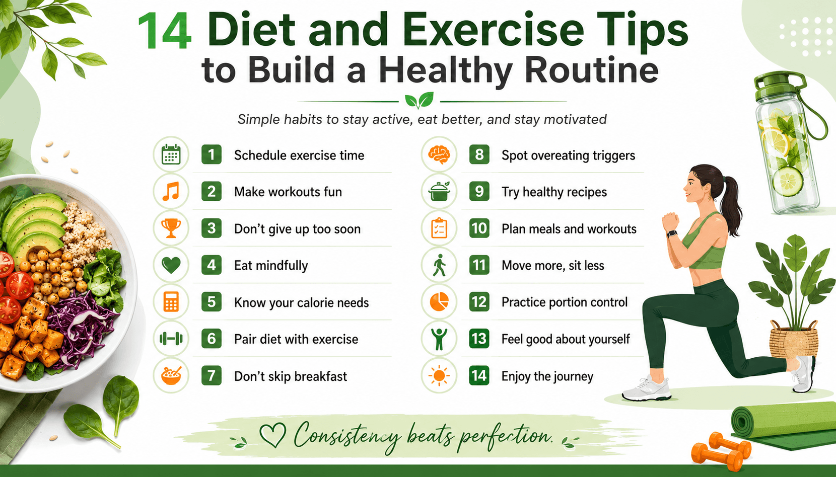 14 Diet and Exercise Tips to Build a Healthy Routine14 Diet and Exercise Tips to Build a Healthy Routine14 Diet and Exercise Tips to Build a Healthy Routine